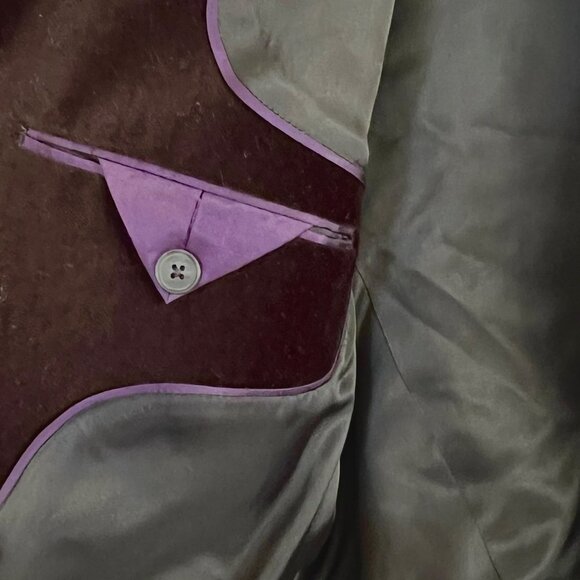 MEN’S EXPRESS BLACK VELVET 2 BUTTON BLAZER JACKET SIZE 40R - Picture 11 of 14